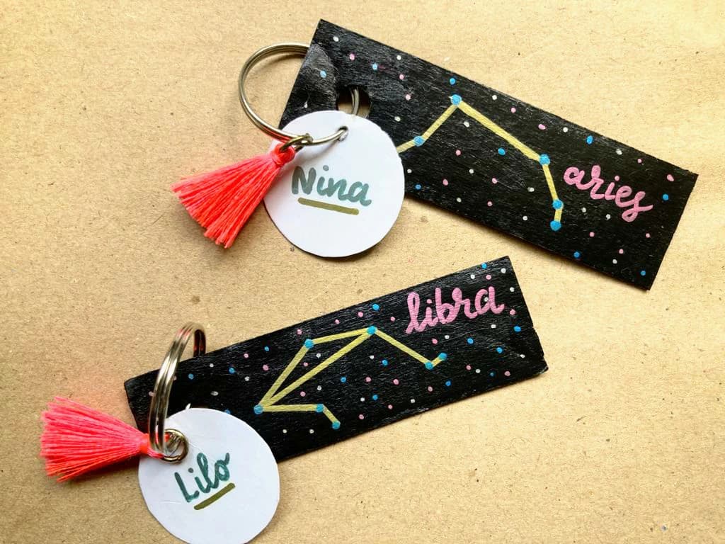 Zodiac Constellation Keychain